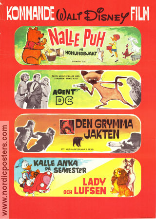 Kommande Walt Disney film 1965 movie poster Nalle Puh Winnie the Pooh Kalle Anka Find more: Festival