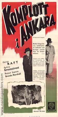 Background to Danger 1943 movie poster George Raft Sydney Greenstreet Country: Türkiye