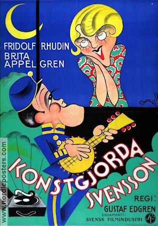 Konstgjorda Svensson 1929 poster Fridolf Rhudin Brita Appelgren