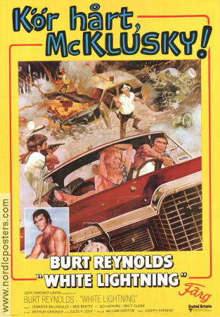 White Lightning 1973 movie poster Burt Reynolds Jennifer Billingsley Ned Beatty Joseph Sargent Cars and racing