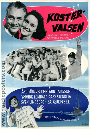 Kostervalsen 1958 movie poster Åke Söderblom Yvonne Lombard Egon Larsson Rolf Husberg Music: Sune Waldimir Skärgård