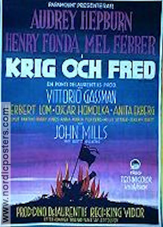 Krig och fred 1956 poster Audrey Hepburn Henry Fonda Mel Ferrer King Vidor