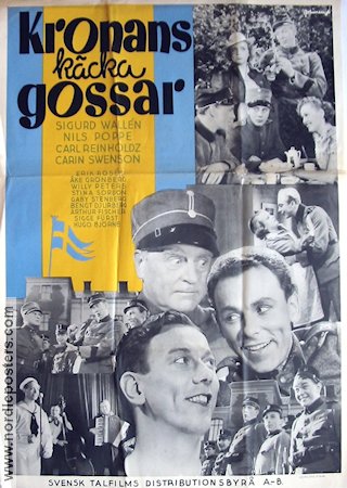 Kronans käcka gossar 1940 movie poster Nils Poppe Sigurd Wallén Carl Reinholdz