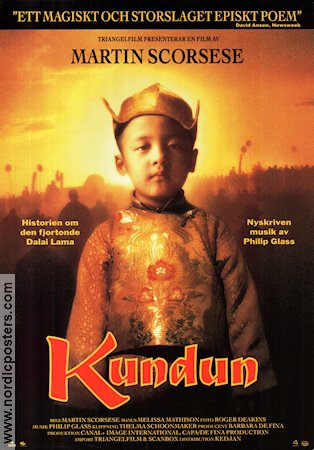 Kundun 1997 movie poster Tenzin Thuthob Tsarong Gyurme Tethong Martin Scorsese Asia