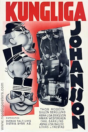Kungliga Johansson 1934 movie poster Bullen Berglund Thor Modéen Annalisa Ericson Poster artwork: Ehrenholm