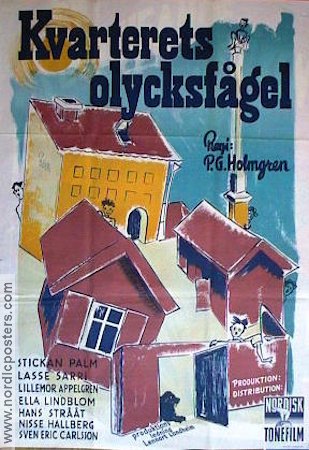 Kvarterets olycksfågel 1947 movie poster Stickan Palm Lasse Sarri Nils Hallberg Per G Holmgren Kids