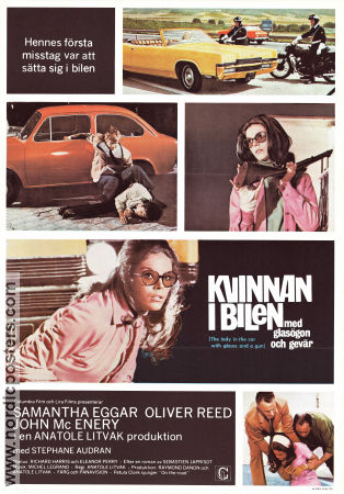 Kvinnan i bilen 1970 poster Samantha Eggar Oliver Reed Stephane Audran Anatole Litvak Bilar och racing
