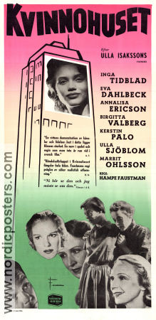 Kvinnohuset 1953 movie poster Inga Tidblad Eva Dahlbeck Annalisa Ericson Birgitta Valberg Hampe Faustman Writer: Ulla Isaksson