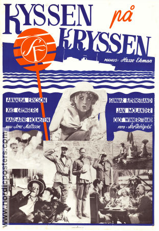 Kyssen på kryssen 1950 movie poster Annalisa Ericson Gunnar Björnstrand Karl-Arne Holmsten Arne Mattsson Travel