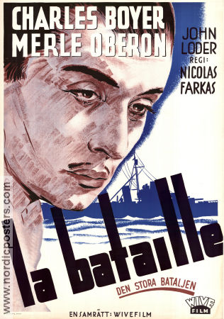 The Battle 1933 movie poster Charles Boyer Merle Oberon Annabella Nicolas Farkas War