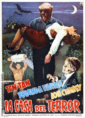 La casa del terror 1960 movie poster Tin-Tan Yolanda Varela Lon Chaney Jr Gilberto Martinez Solares Country: Mexico Poster from: Mexico