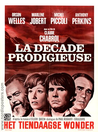 La décade prodigieuse 1971 movie poster Anthony Perkins Michel Piccoli Marlene Jobert Orson Welles Claude Chabrol