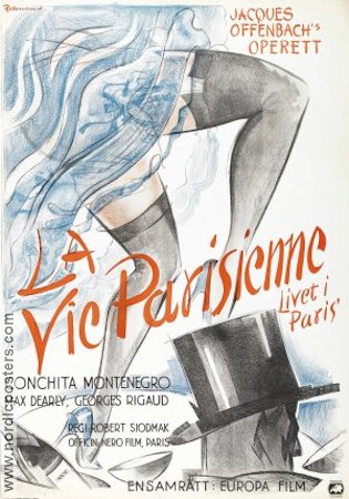 La Vie Parisienne 1936 movie poster Conchita Montenegro Music: Jacques Offenbach