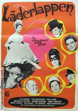 Läderlappen 1966 movie poster Johann Strauss Lily Broberg Musicals