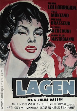 La Loi 1959 movie poster Gina Lollobrigida Jules Dassin