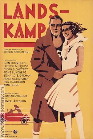 Landskamp 1932 poster Gun Holmqvist Fritiof Billquist Arne Borg