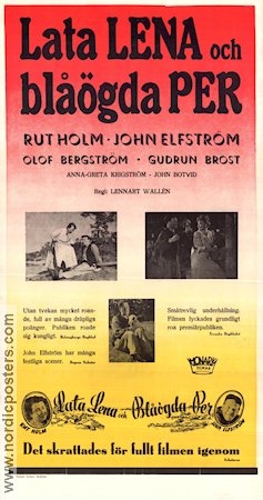 Lata Lena och blåögda Per 1947 poster Rut Holm John Elfström Gudrun Brost Lennart Wallén