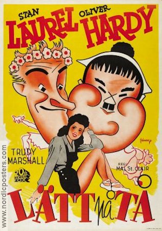 The Dancing Masters 1943 movie poster Laurel and Hardy Helan och Halvan Trudy Marshall Malcolm St Clair Dance