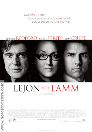 Lions for Lambs 2007 movie poster Meryl Streep Tom Cruise Robert Redford