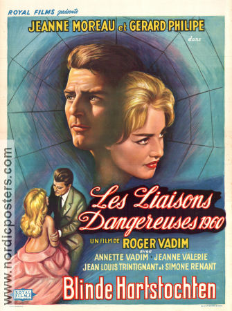 Les liasons dangereuses 1960 1959 movie poster Jeanne Moreau Gérard Philipe Annette Stroyberg Roger Vadim