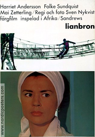 Lianbron 1965 movie poster Harriet Andersson Jack Fjeldstad Jean-Jacques Hilaire Sven Nykvist Find more: Africa Bridges