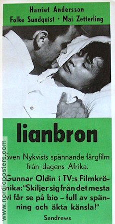 Lianbron 1965 movie poster Harriet Andersson Jack Fjeldstad Jean-Jacques Hilaire Sven Nykvist Find more: Africa