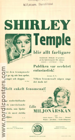 Lilla miljonärskan 1936 poster Shirley Temple Gloria Stuart