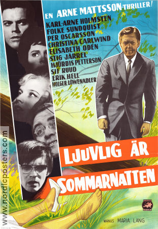 Ljuvlig är sommarnatten 1961 movie poster Karl-Arne Holmsten Per Oscarsson Folke Sundquist Arne Mattsson Writer: Maria Lang