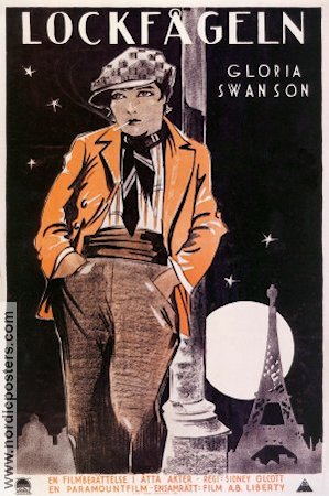 Lockfågeln 1924 poster Gloria Swanson Eric Rohman art