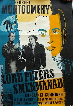 Lord Peters smekmånad 1941 poster Robert Montgomery Constance Cummings Dorothy L Sayers