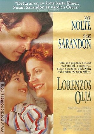 Lorenzos olja 1992 poster Nick Nolte Susan Sarandon Peter Ustinov George Miller Barn