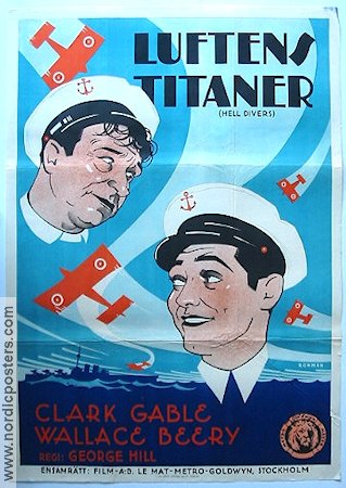 Luftens titaner 1932 poster Clark Gable Wallace Beery Flyg