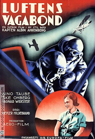 Luftens vagabond 1933 movie poster Aino Taube Weyler Hildebrand Planes