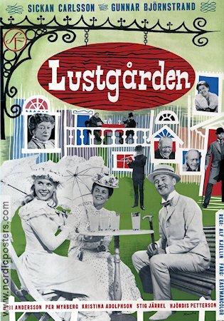 Lustgården 1961 poster Sickan Carlsson Gunnar Björnstrand Bibi Andersson Alf Kjellin