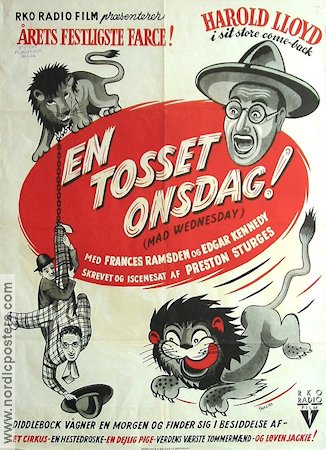 Mad Wednesday 1951 movie poster Harold Lloyd Preston Sturges