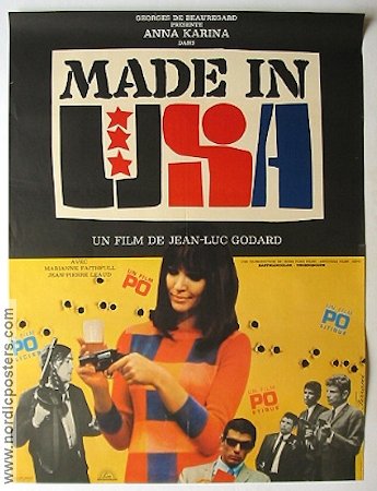 Made in USA 1966 movie poster Marianne Faithfull Anna Karina Jean-Luc Godard
