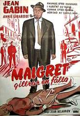 Maigret tend un piege 1956 movie poster Jean Gabin