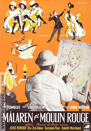 Moulin Rouge 1952 movie poster José Ferrer Zsa Zsa Gabor Suzanne Flon John Huston Musicals Dance Artistic posters