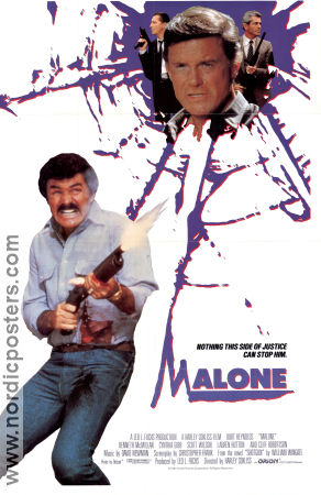 Malone 1987 poster Burt Reynolds Cliff Robertson Harley Cokeliss