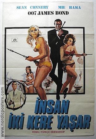 You Only Live Twice 1967 movie poster Sean Connery Akiko Wakabayashi Poster from: Türkiye Ladies