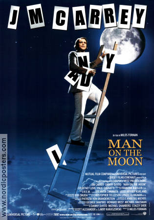 Man on the Moon 2000 movie poster Jim Carrey Danny de Vito David Letterman Milos Forman