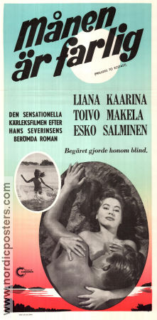 Månen är farlig 1961 poster Liana Kaarina Esko Salminen Toivo Makela T J Särkkä Finland