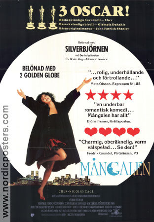 Moonstruck 1987 movie poster Nicolas Cage Cher Olympia Dukakis Norman Jewison Romance