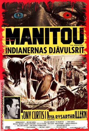 The Manitou 1977 movie poster Tony Curtis