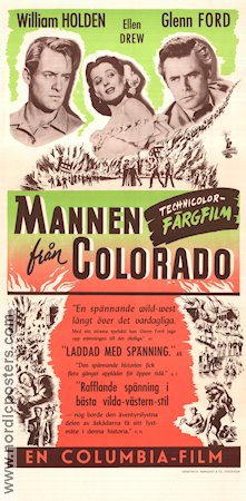 Mannen från Colorado 1948 poster William Holden Glenn Ford Ellen Drew Henry Levin