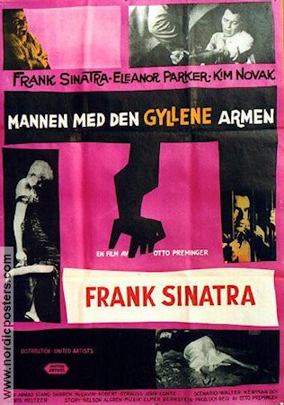 Mannen med den gyllene armen 1956 poster Frank Sinatra Kim Novak Eleanor Parker Otto Preminger Jazz