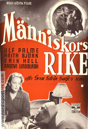 Människors rike 1949 poster Ulf Palme Anita Björk Erik Hell Gösta Folke Text: Sven Edvin Salje