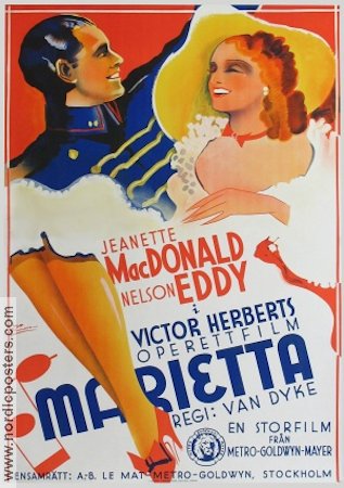 Naughty Marietta 1935 movie poster Jeanette MacDonald Nelson Eddy Victor Herbert Musicals