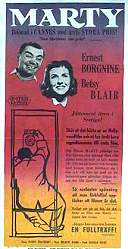 Marty 1955 movie poster Ernest Borgnine Betsy Blair