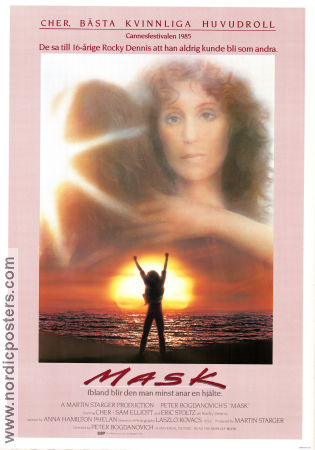 Mask 1985 movie poster Cher Eric Stoltz Sam Elliott Peter Bogdanovich Beach